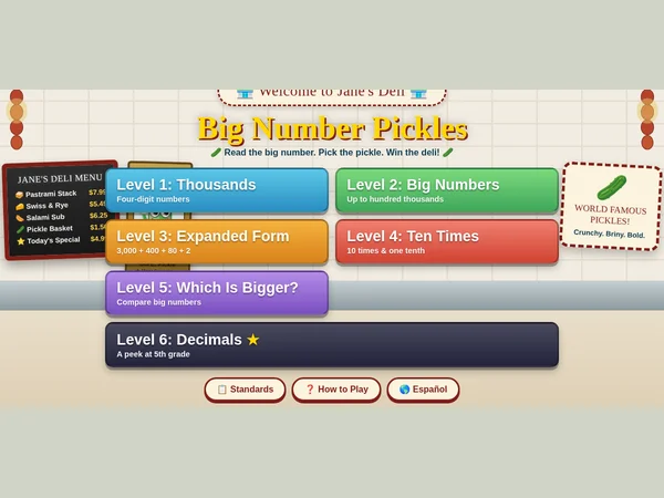 Big Number Pickles game screenshot
