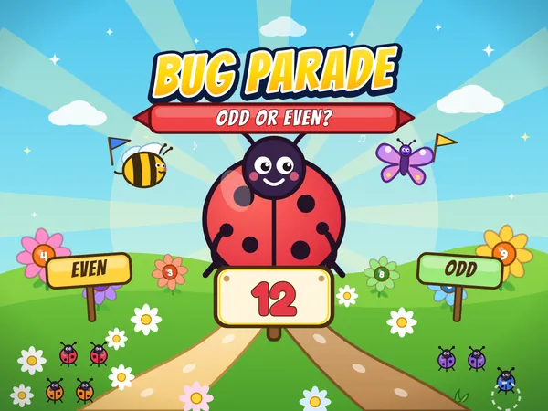 Bug Parade: Odd or Even? game screenshot