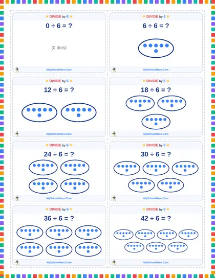 Sample page: Division Flash Cards