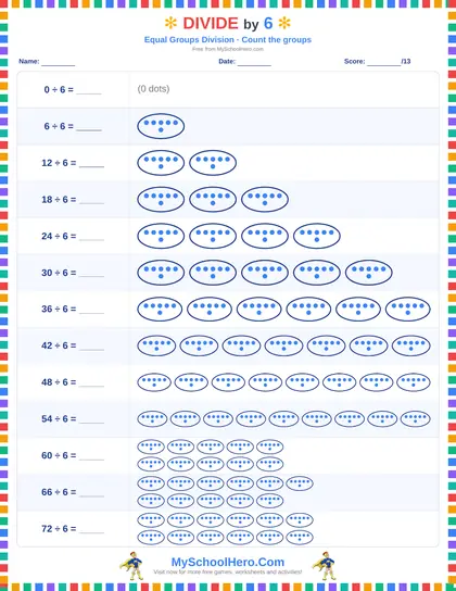 Sample page: Division Picture Facts