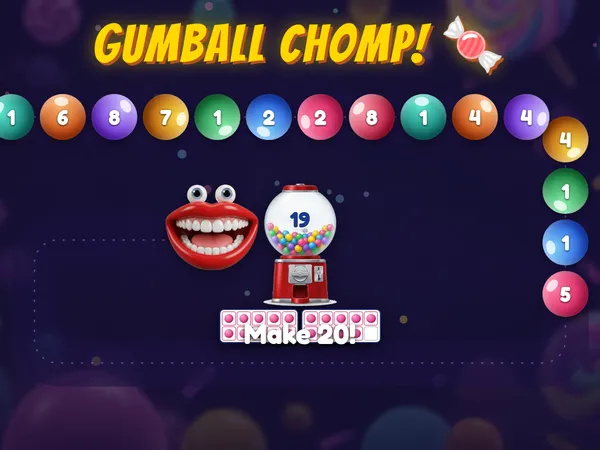 Make 20: Gumball Chomp game screenshot