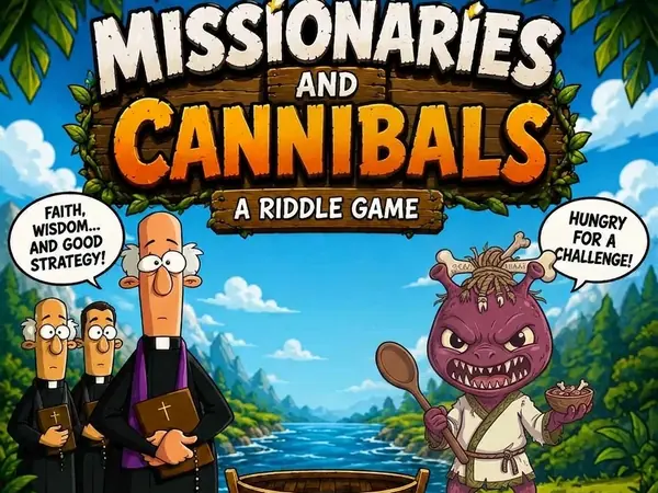 Missionaries and Cannibals river crossing logic puzzle thumbnail
