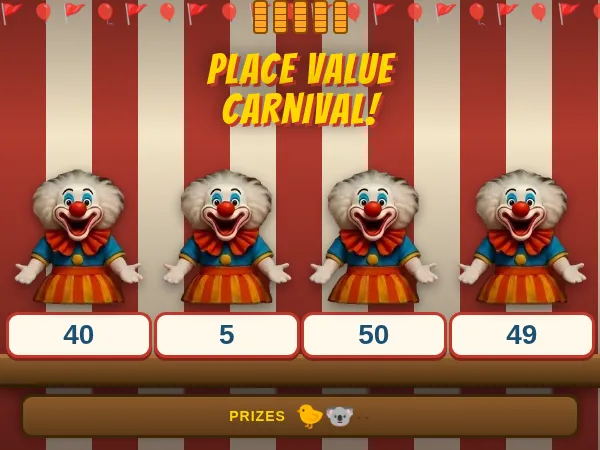 Place Value Carnival game screenshot
