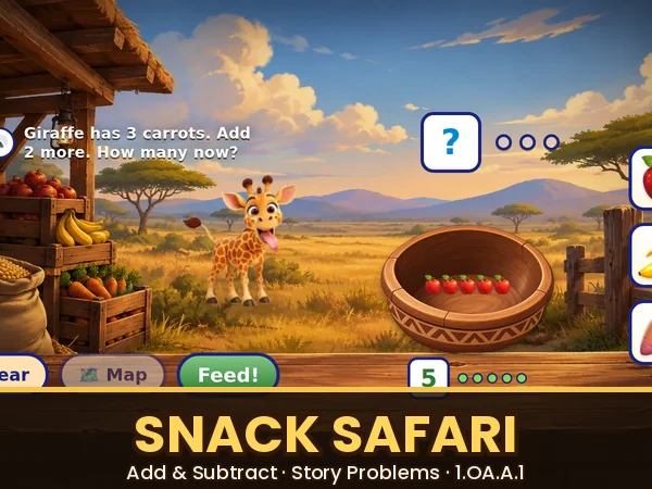 Snack Safari: Add & Subtract game screenshot